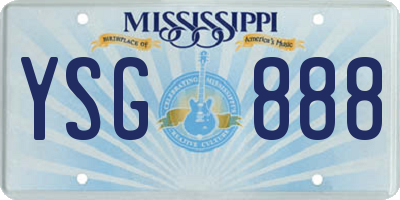 MS license plate YSG888