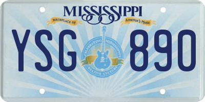 MS license plate YSG890