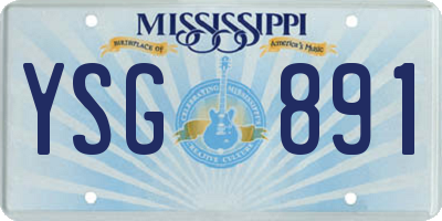 MS license plate YSG891