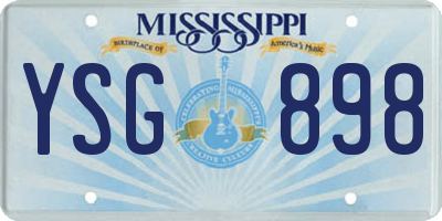 MS license plate YSG898