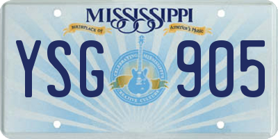 MS license plate YSG905