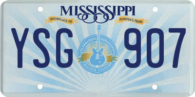 MS license plate YSG907