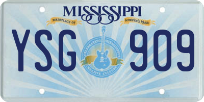 MS license plate YSG909