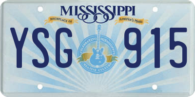 MS license plate YSG915