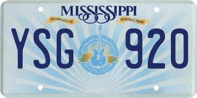 MS license plate YSG920