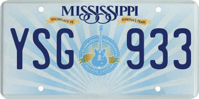 MS license plate YSG933