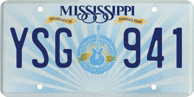 MS license plate YSG941
