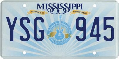 MS license plate YSG945