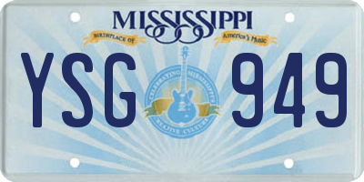 MS license plate YSG949