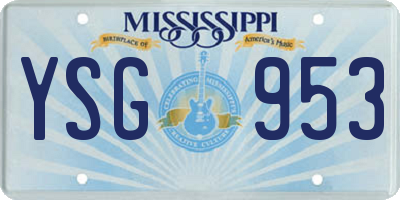 MS license plate YSG953