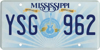 MS license plate YSG962