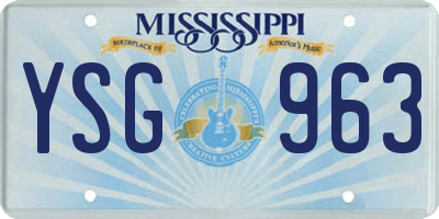 MS license plate YSG963