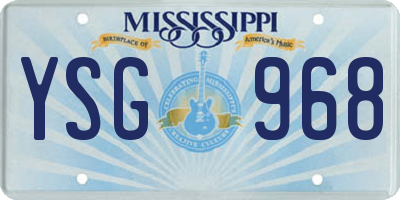 MS license plate YSG968