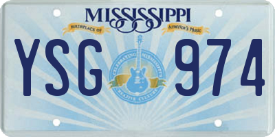 MS license plate YSG974