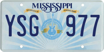 MS license plate YSG977