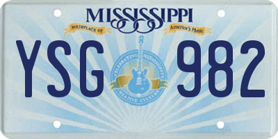 MS license plate YSG982
