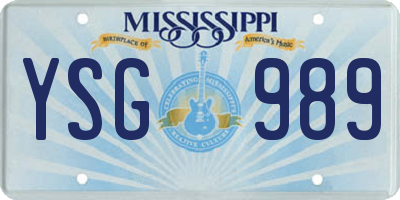 MS license plate YSG989