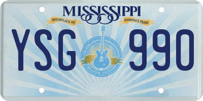 MS license plate YSG990