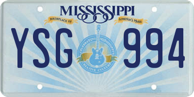 MS license plate YSG994