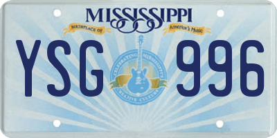 MS license plate YSG996
