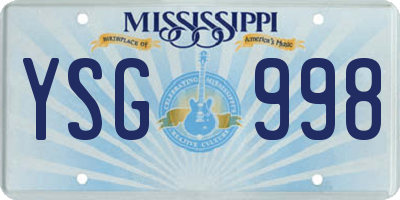 MS license plate YSG998