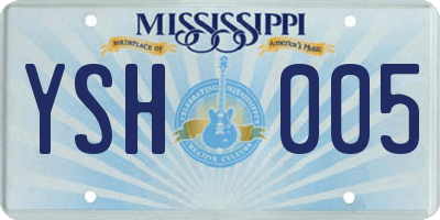 MS license plate YSH005