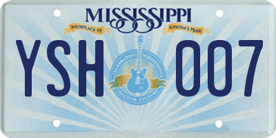 MS license plate YSH007