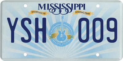 MS license plate YSH009