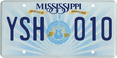 MS license plate YSH010