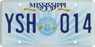 MS license plate YSH014