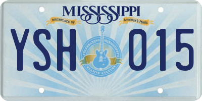 MS license plate YSH015