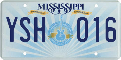 MS license plate YSH016