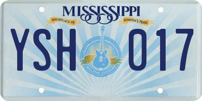 MS license plate YSH017