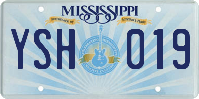 MS license plate YSH019