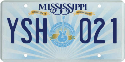 MS license plate YSH021