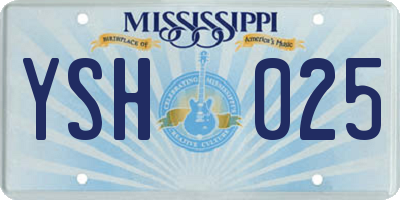 MS license plate YSH025