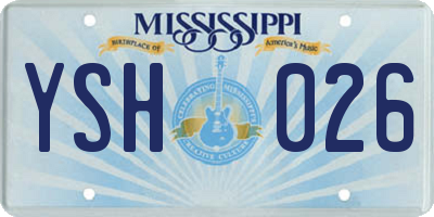 MS license plate YSH026