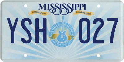 MS license plate YSH027