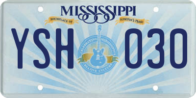 MS license plate YSH030