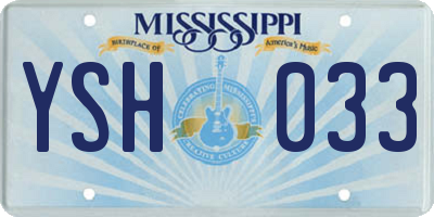 MS license plate YSH033
