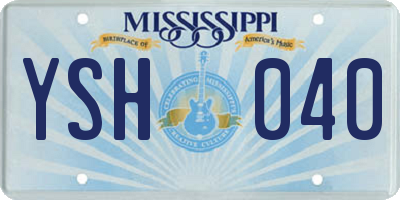MS license plate YSH040
