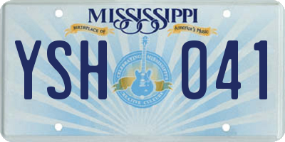 MS license plate YSH041