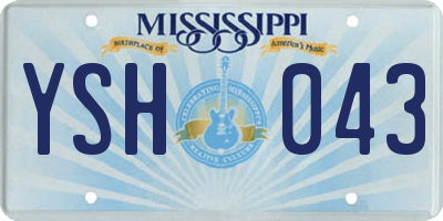 MS license plate YSH043