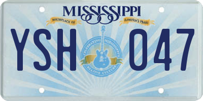 MS license plate YSH047