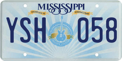 MS license plate YSH058