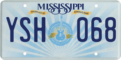 MS license plate YSH068