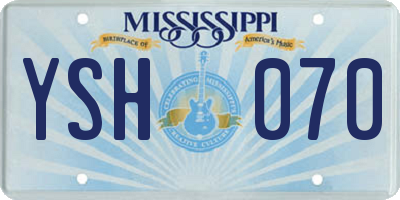 MS license plate YSH070