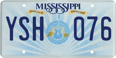MS license plate YSH076