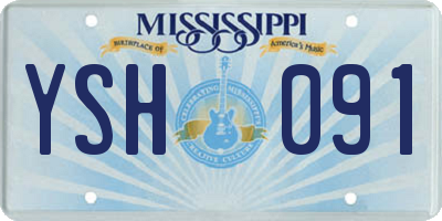 MS license plate YSH091