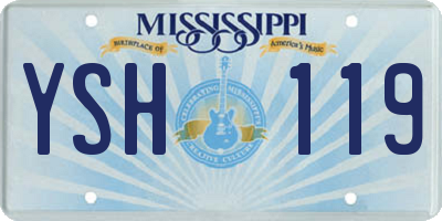MS license plate YSH119